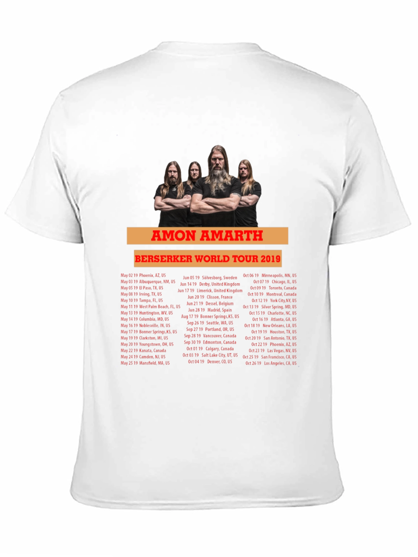 Amon Amarth Berserker World Tour 2019 T-Shirt