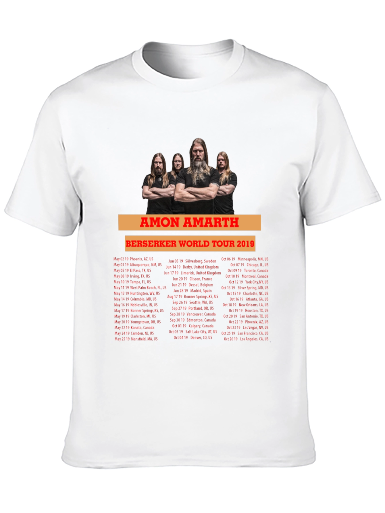 Amon Amarth Berserker World Tour 2019 T-Shirt