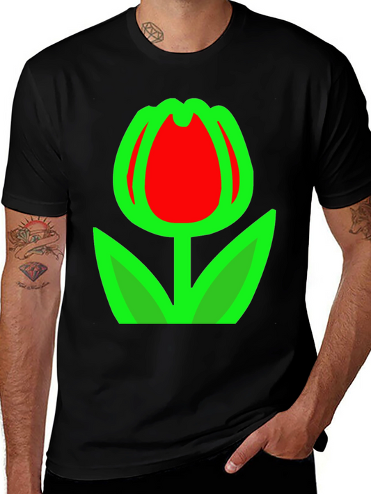 Tulip Graphic Black T-Shirt