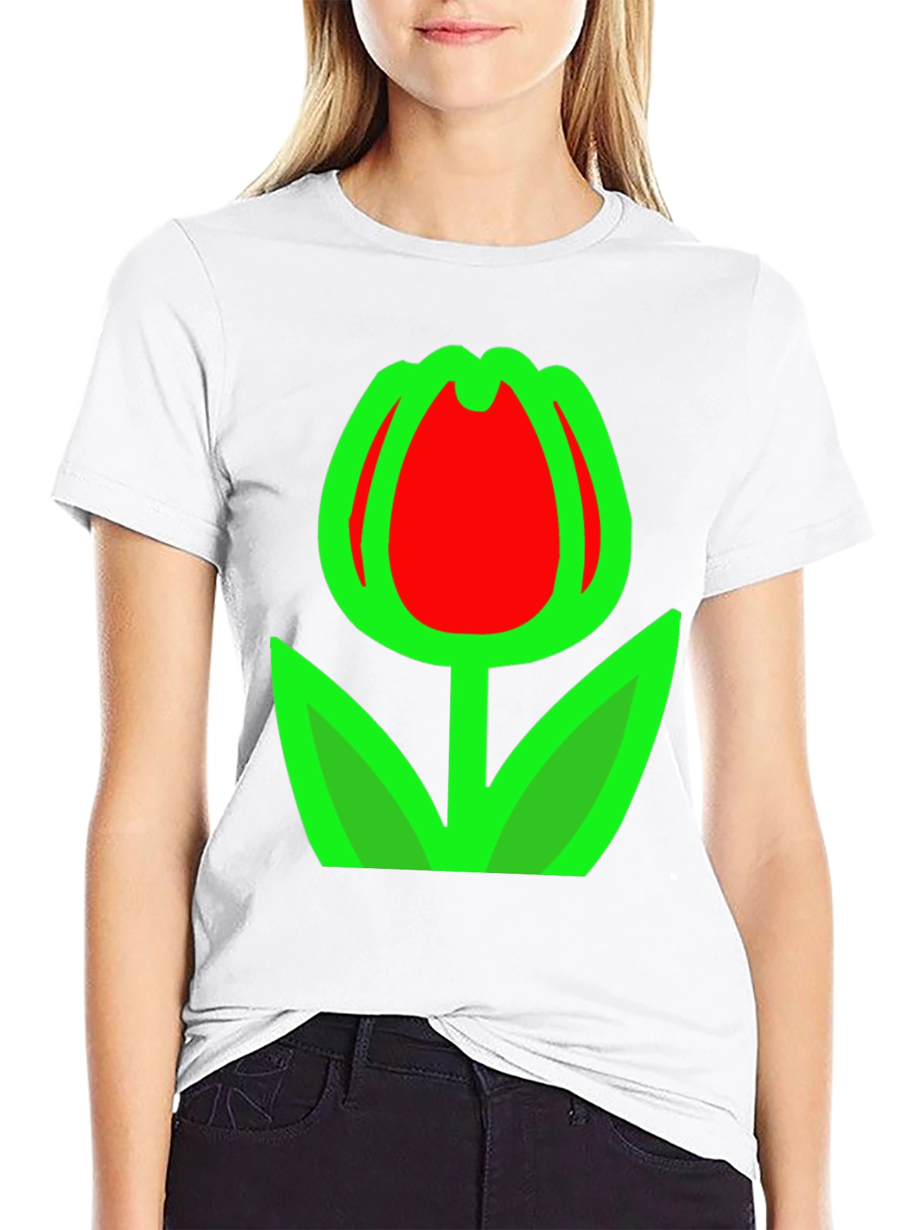 Tulip Graphic Black T-Shirt