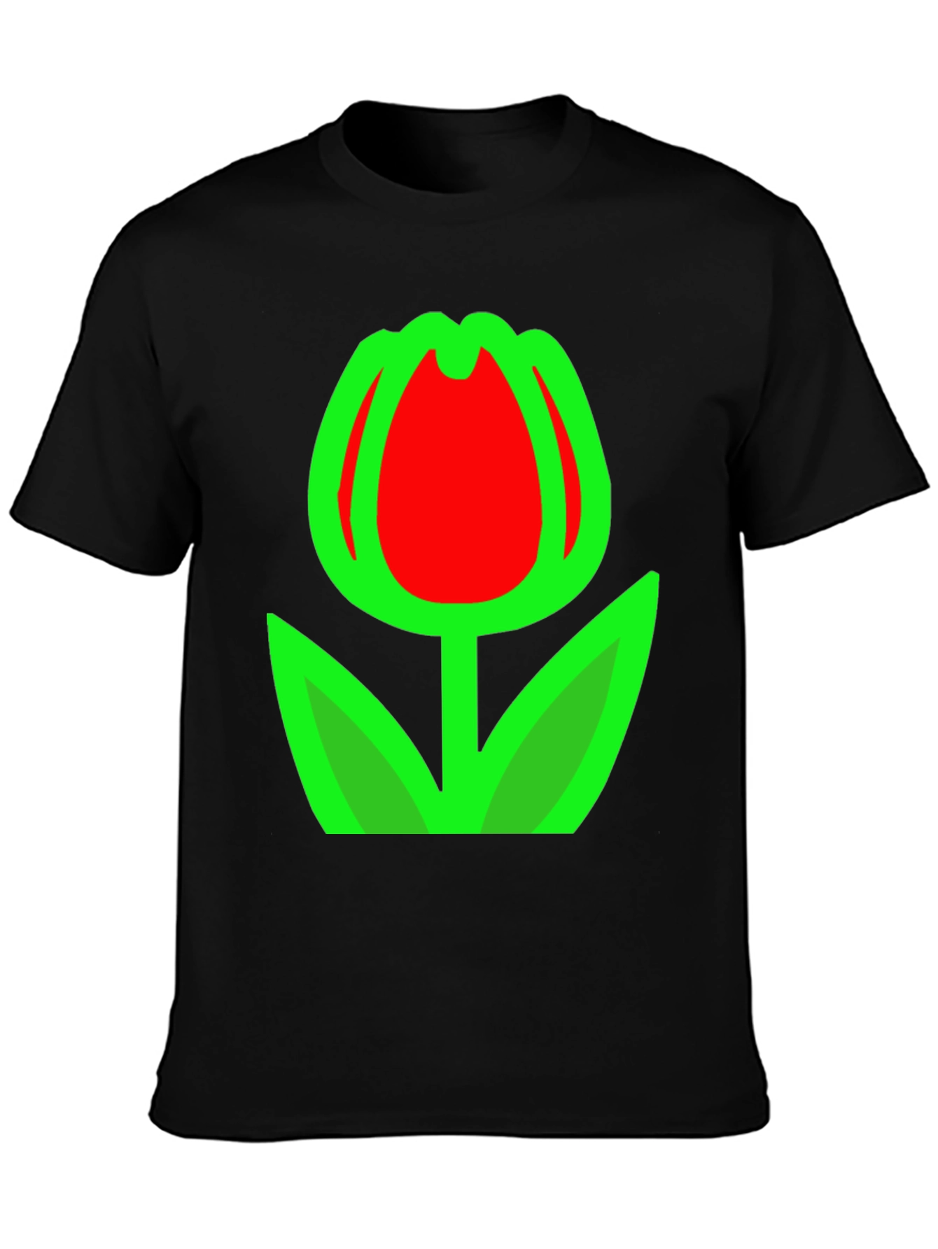 Tulip Graphic Black T-Shirt