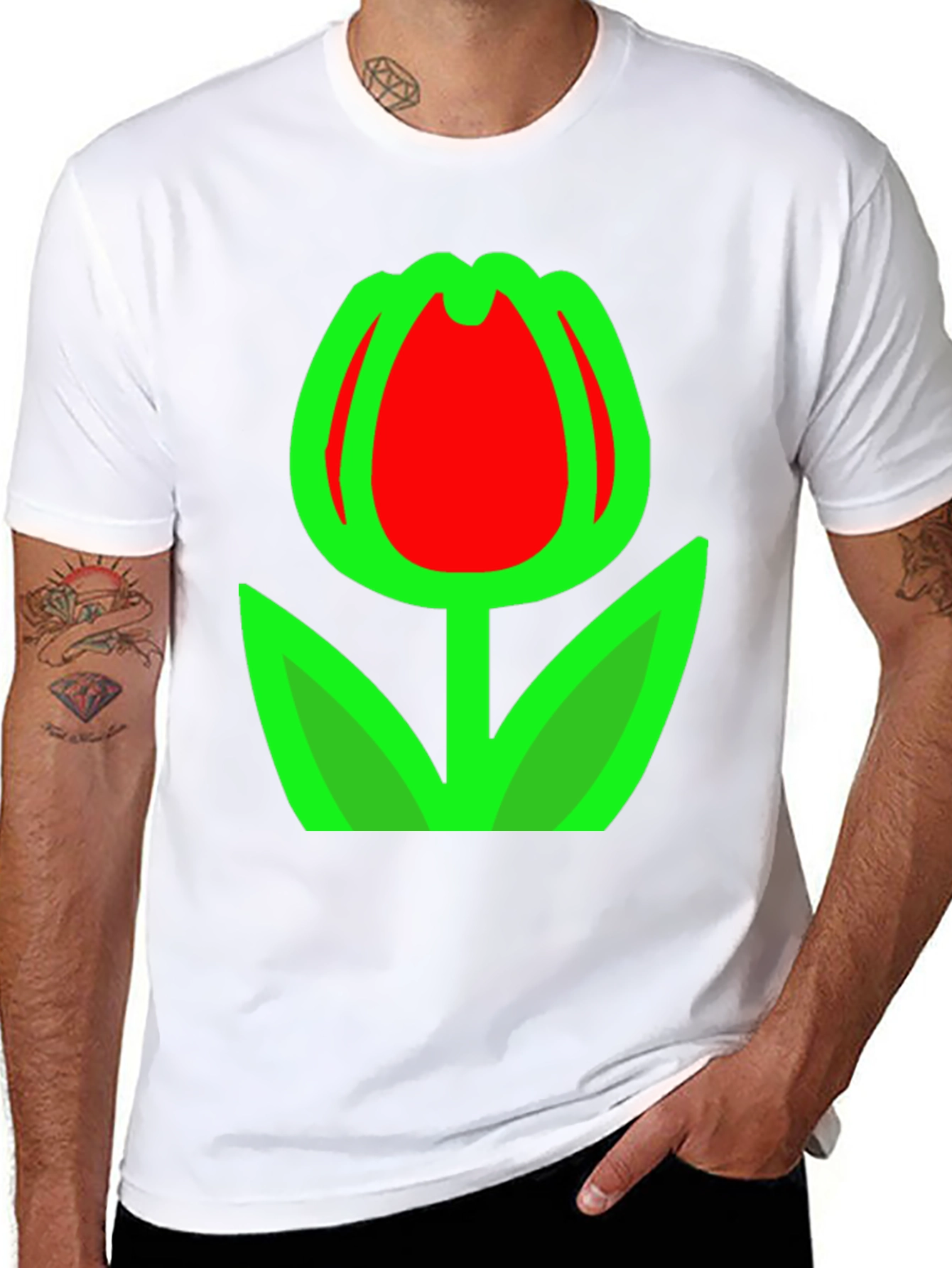 Tulip Graphic Black T-Shirt