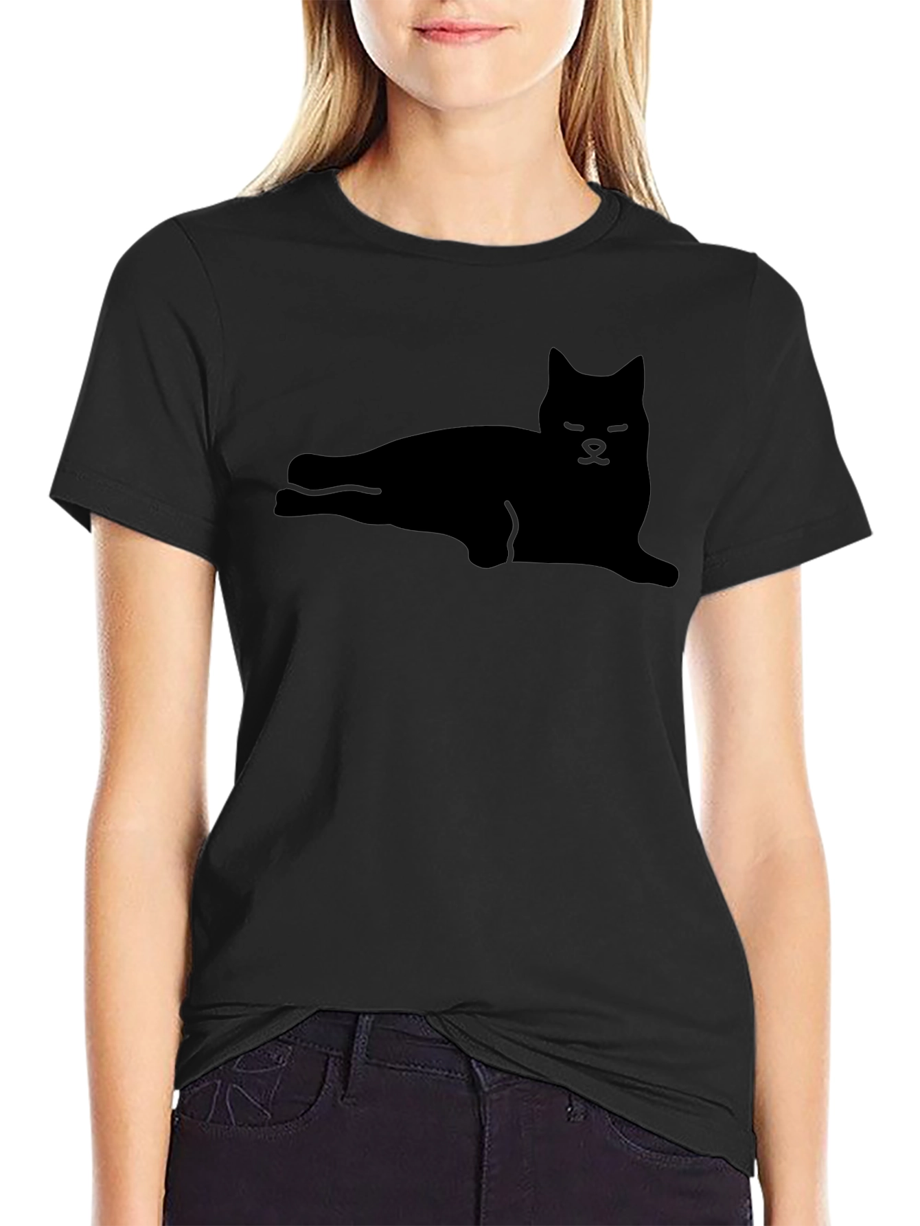 Cool Cat Silhouette Black T-Shirt