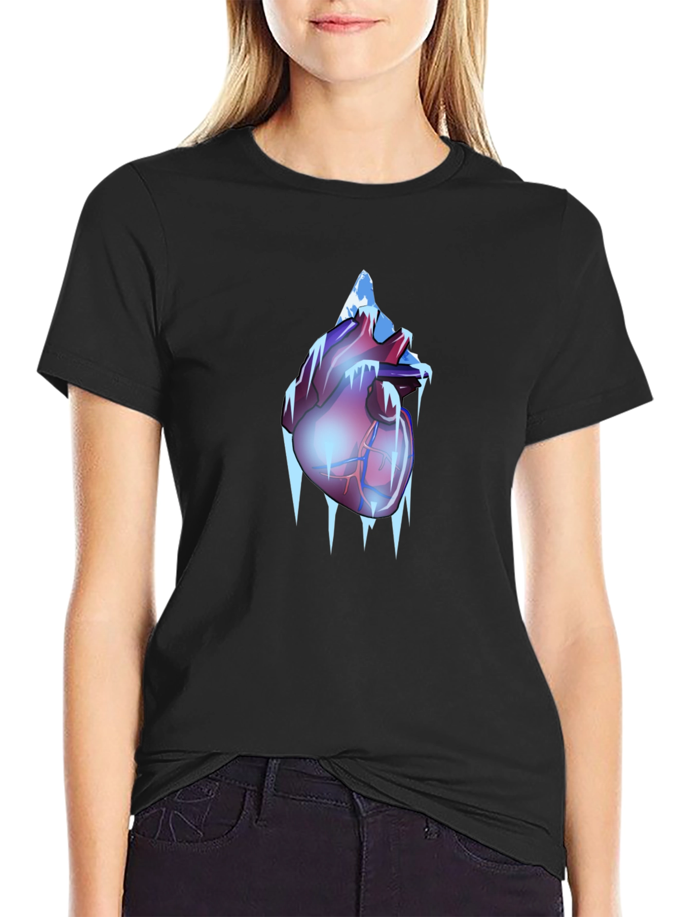 Icy Heart Graphic Tee - Frozen Anatomy T-Shirt
