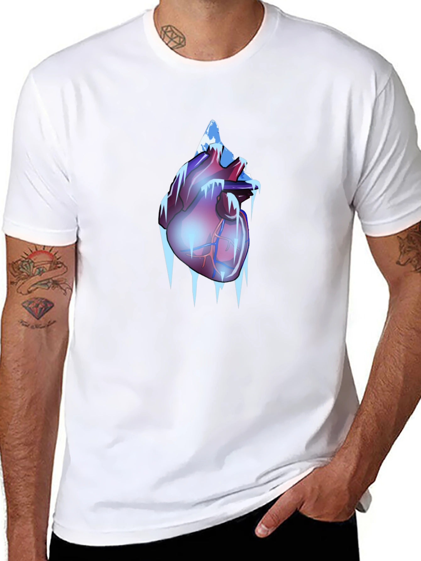 Icy Heart Graphic Tee - Frozen Anatomy T-Shirt