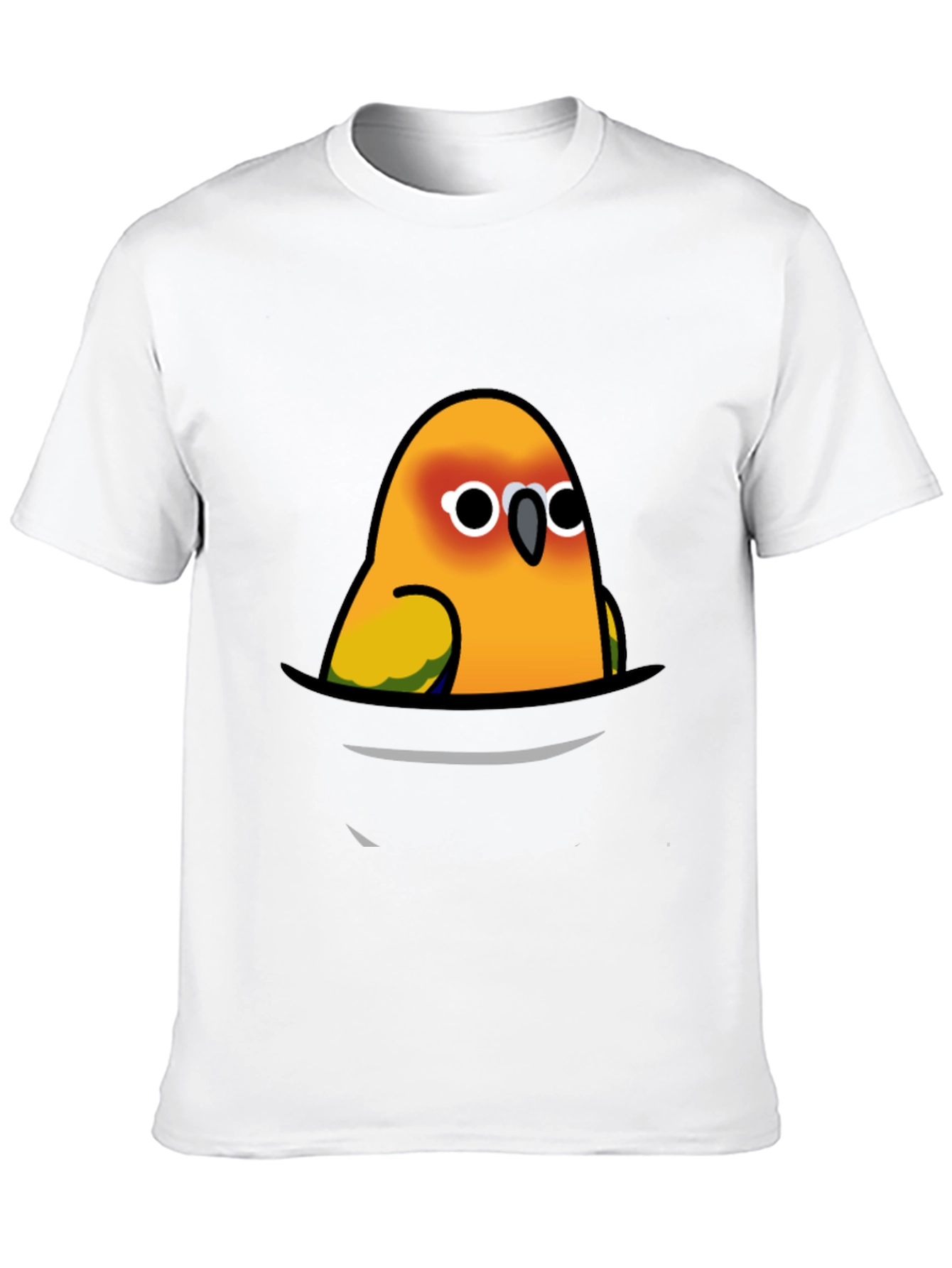 Parrot Pocket T-Shirt - Cute Bird Graphic Tee