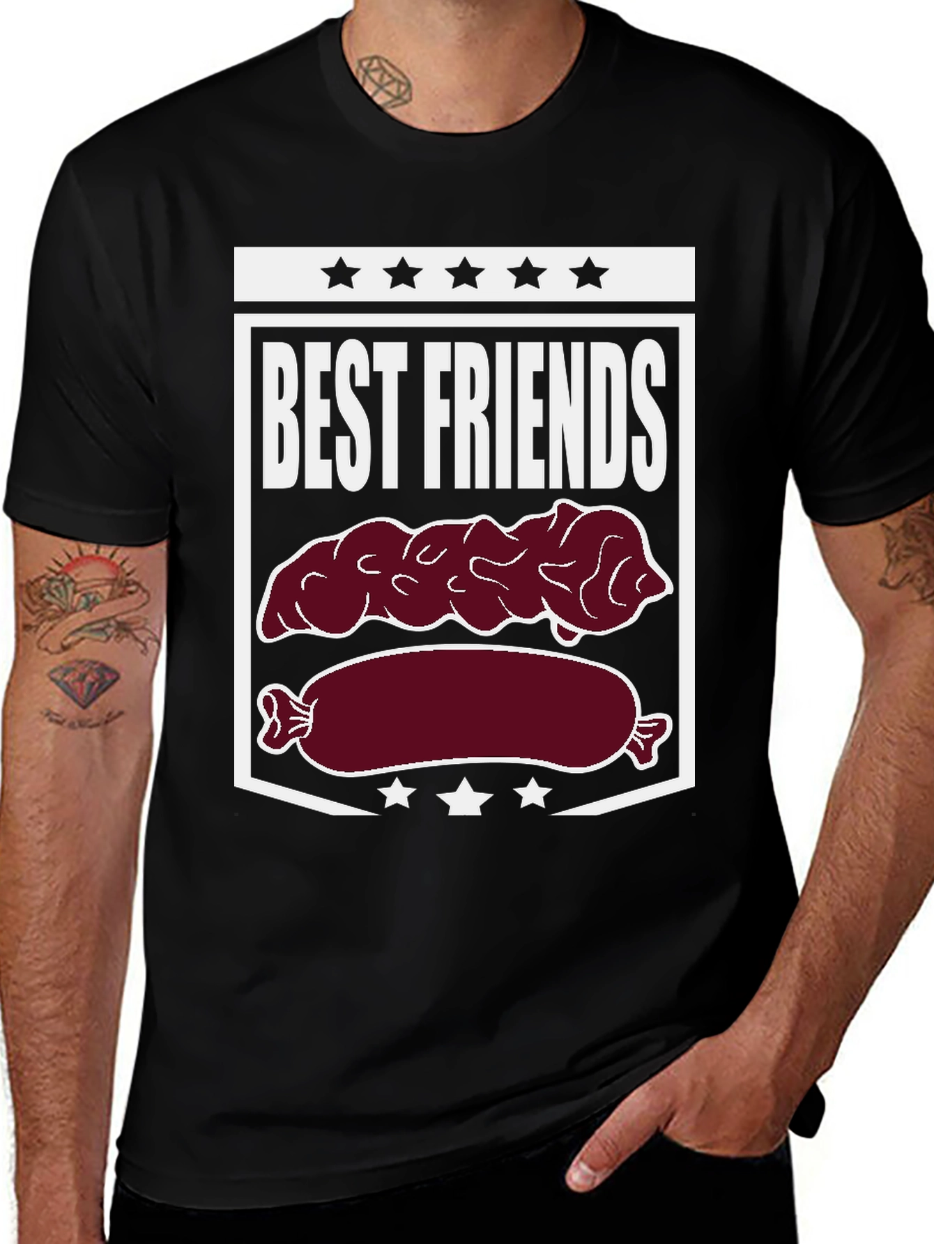 Best Friends Sausage & Poop T-Shirt Funny Foodie Tee