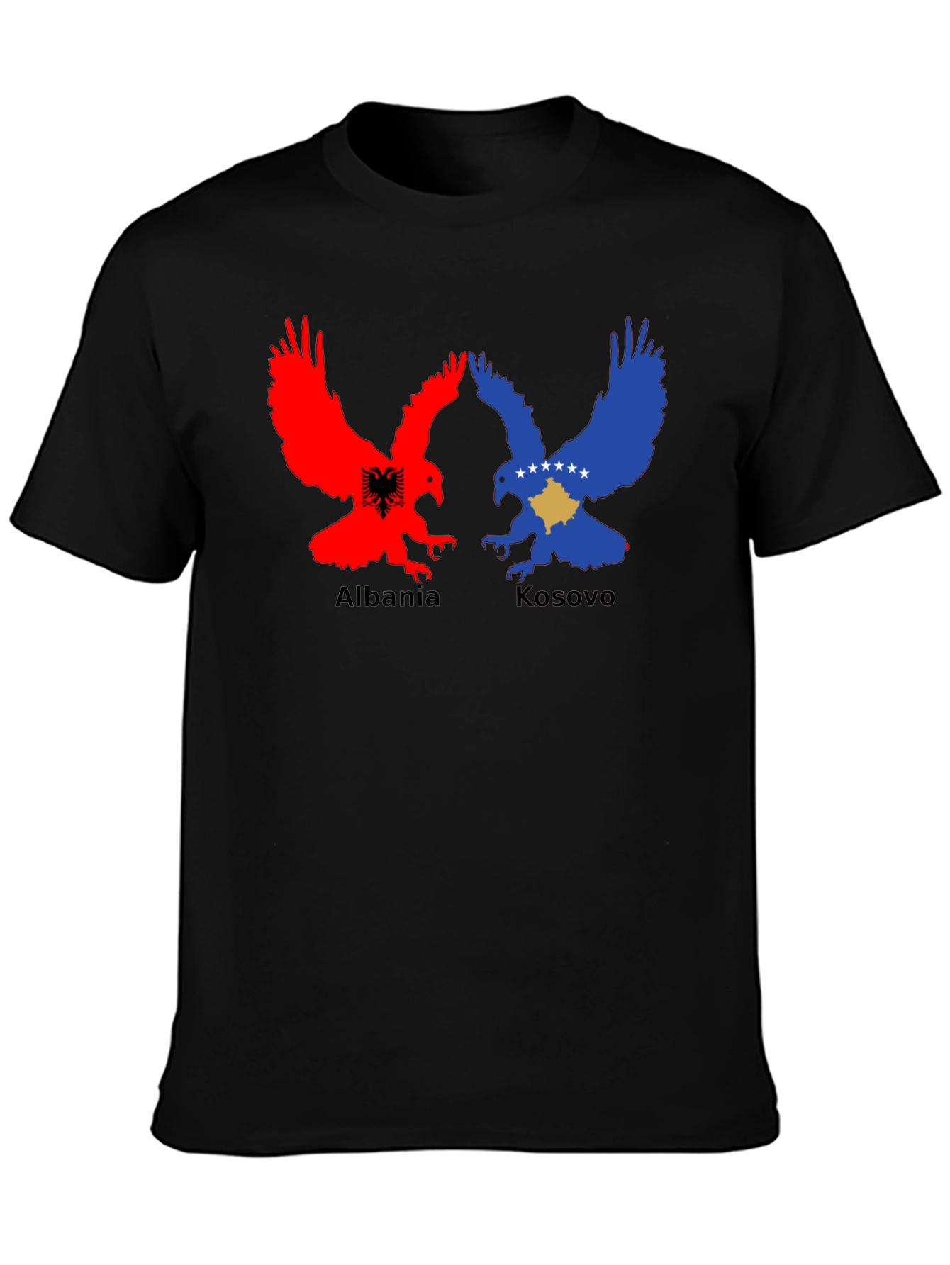 Albania Kosovo Eagle Black T-Shirt