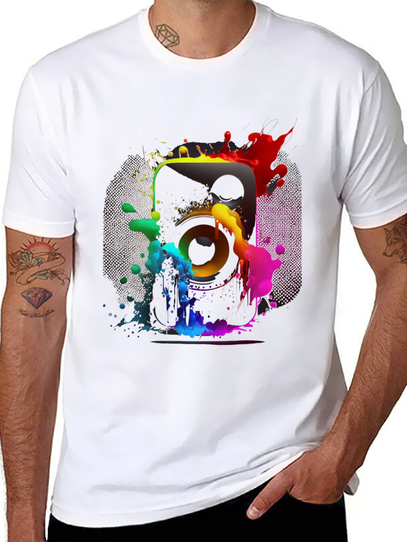 Colorful Speaker Graphic T-Shirt