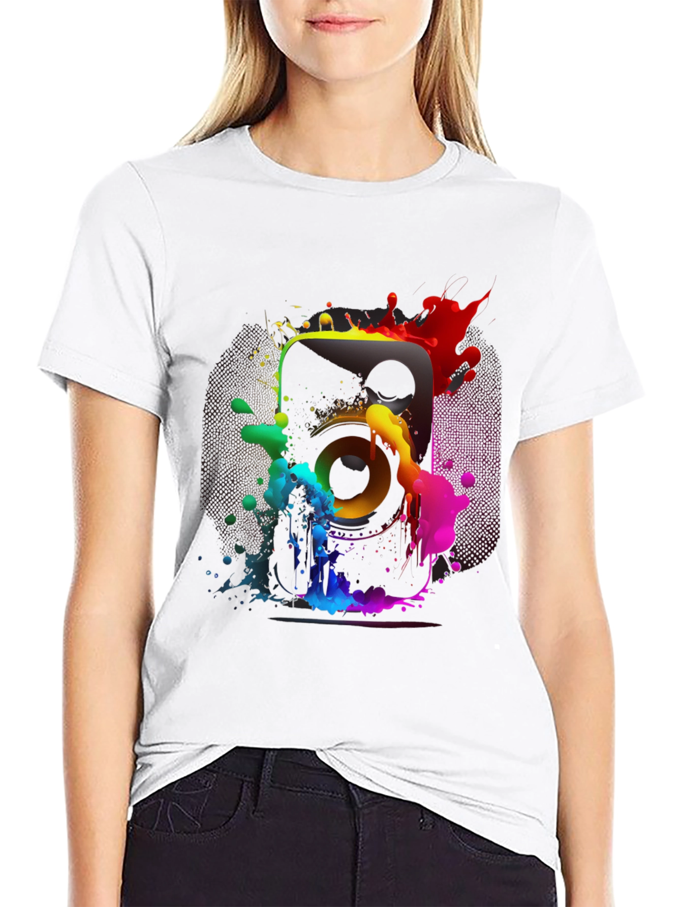 Colorful Speaker Graphic T-Shirt