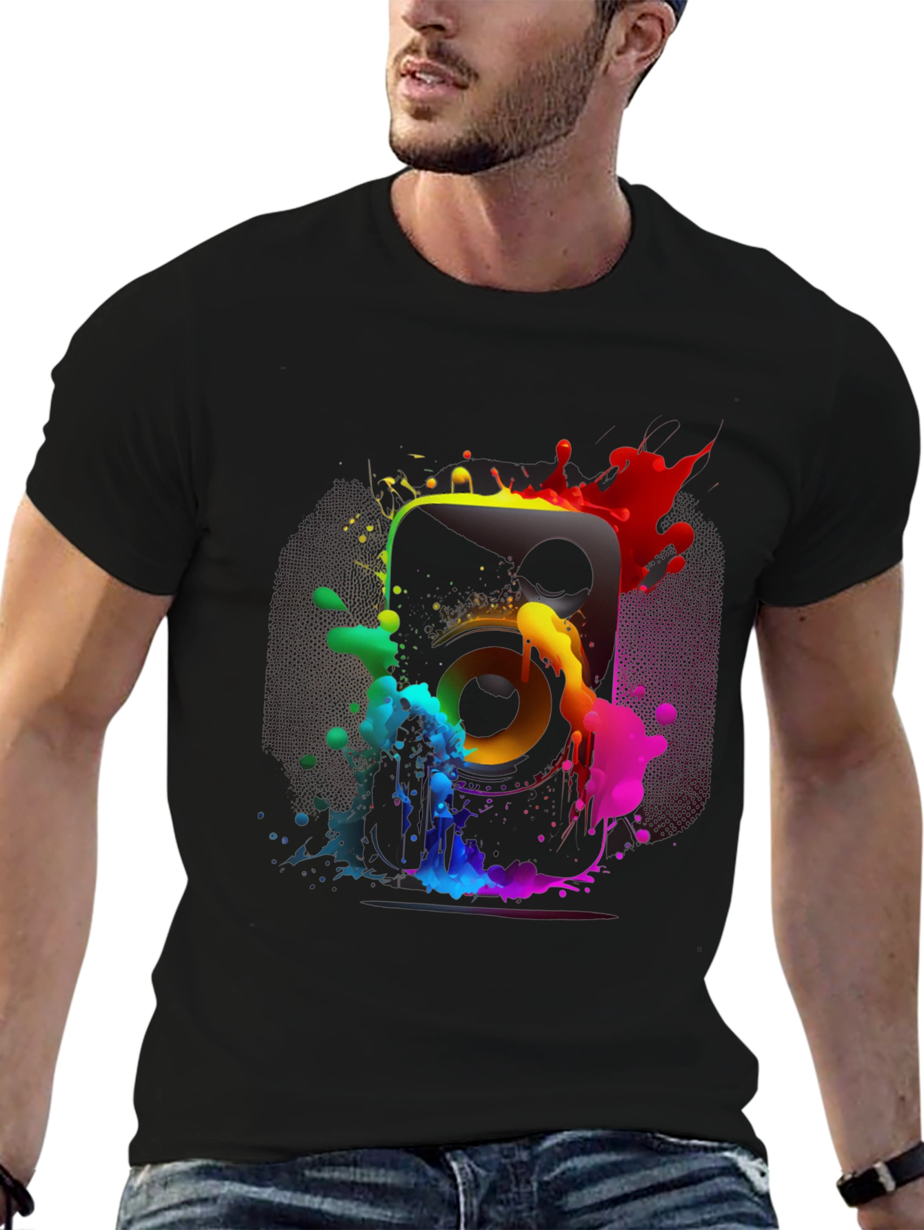 Colorful Speaker Graphic T-Shirt