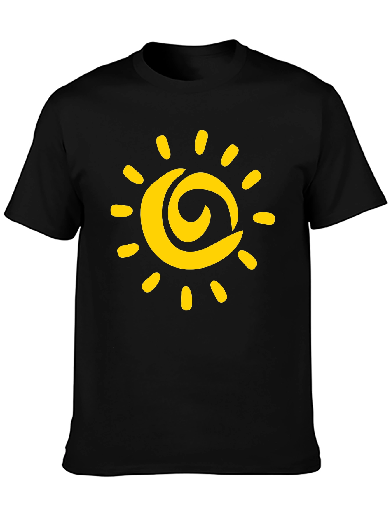 Sunny Day Graphic Tee - Black Cotton T-Shirt