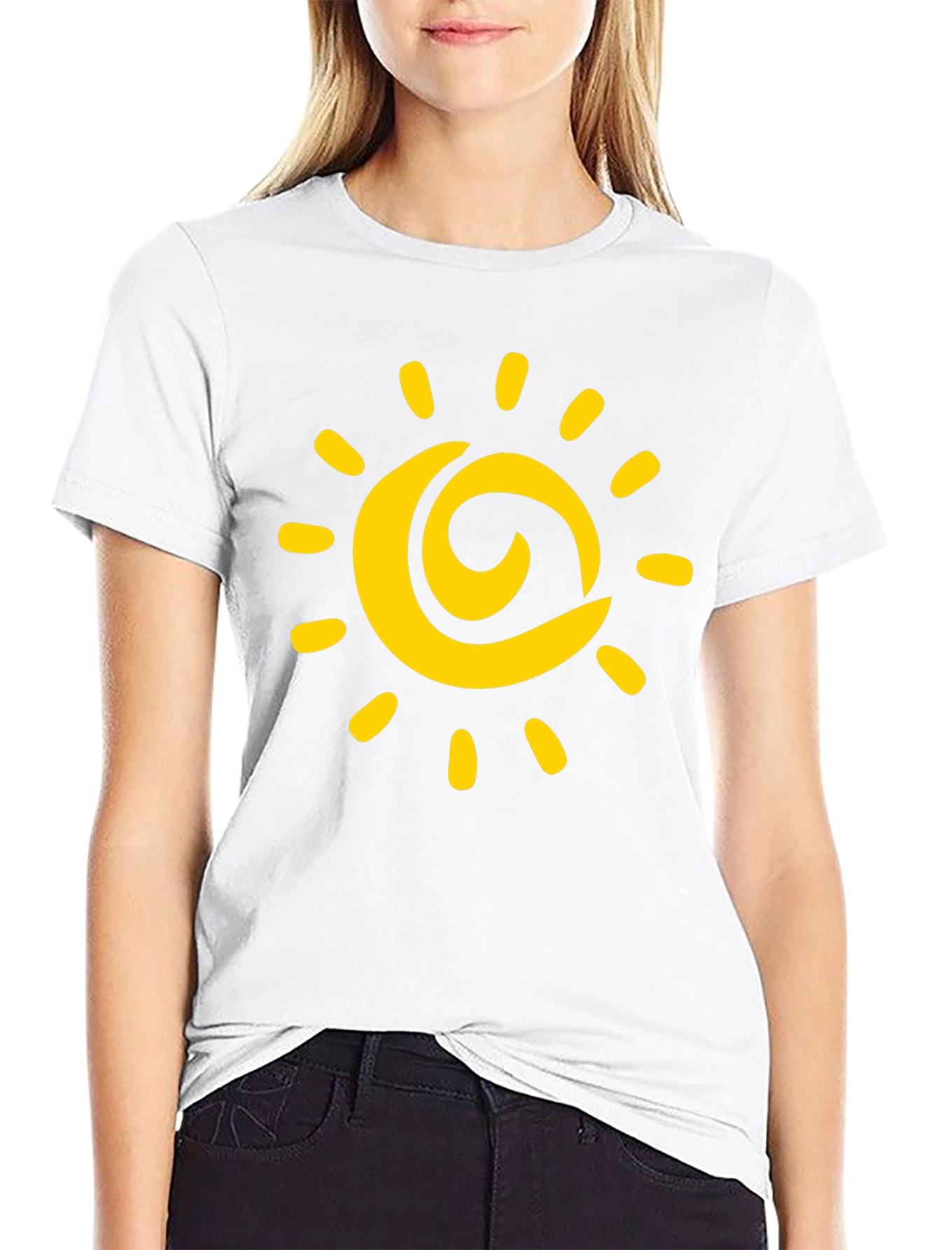 Sunny Day Graphic Tee - Black Cotton T-Shirt