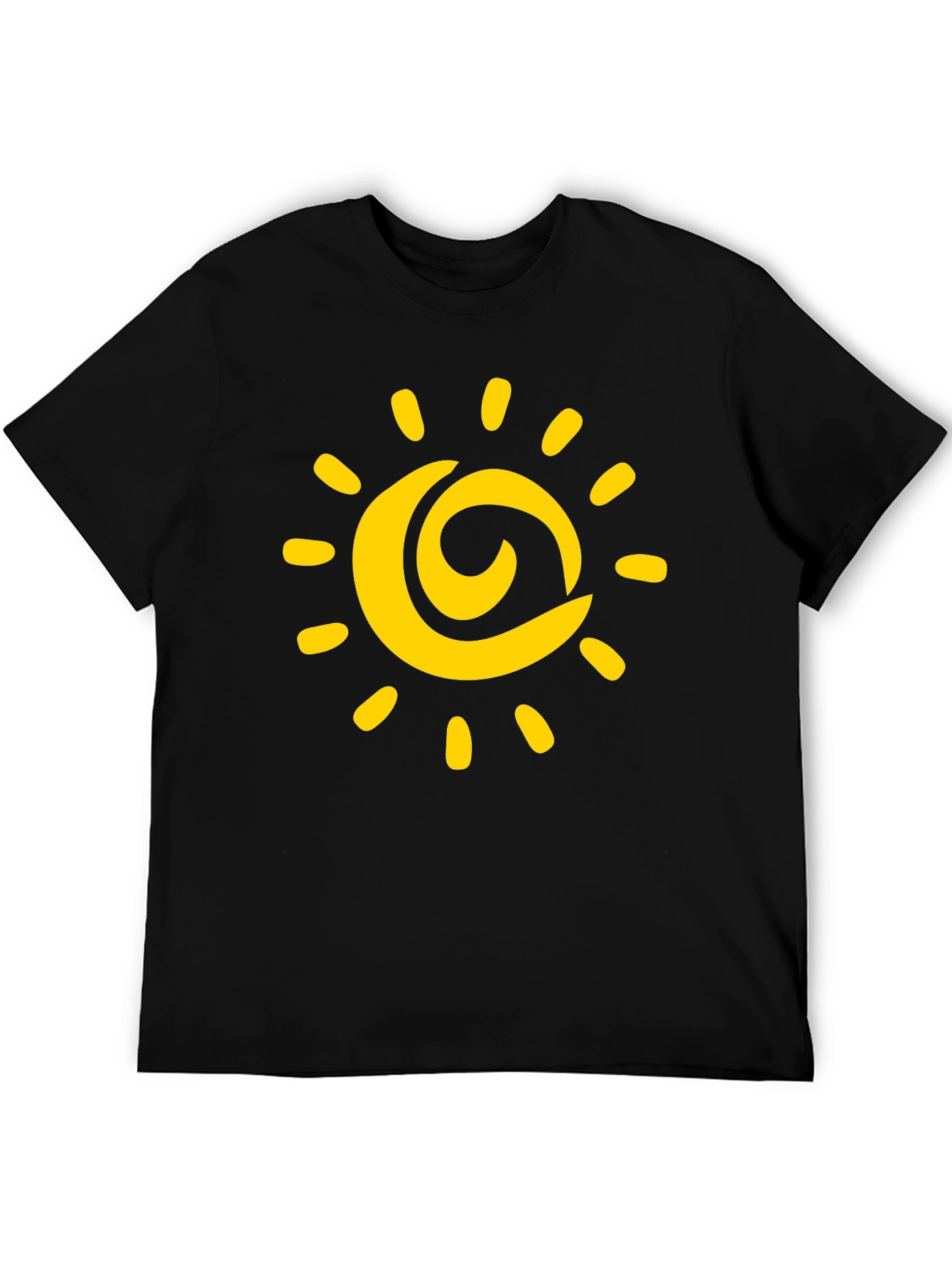 Sunny Day Graphic Tee - Black Cotton T-Shirt