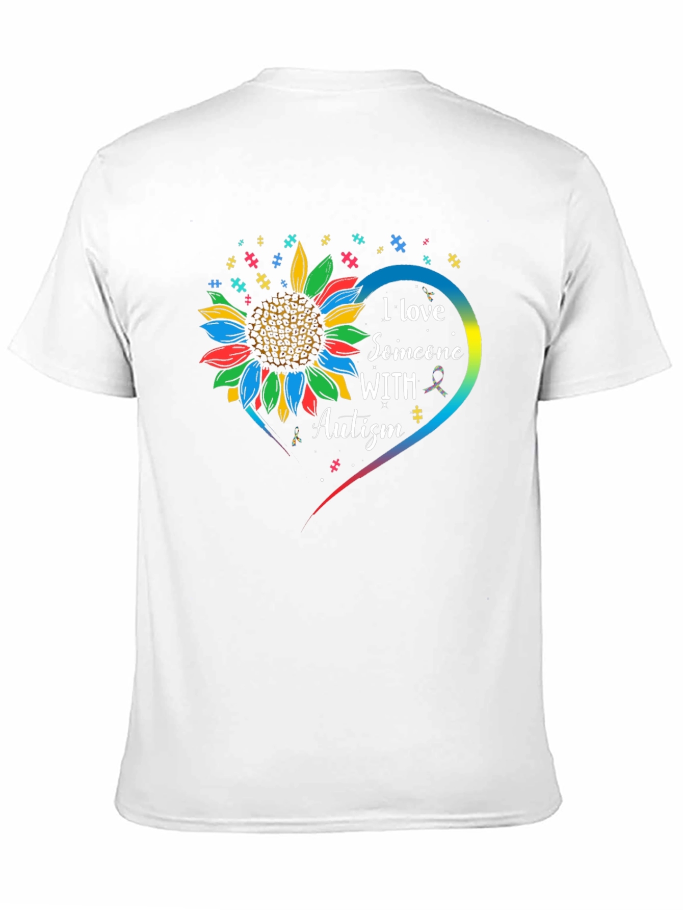 Autism Awareness Sunflower Heart T-Shirt