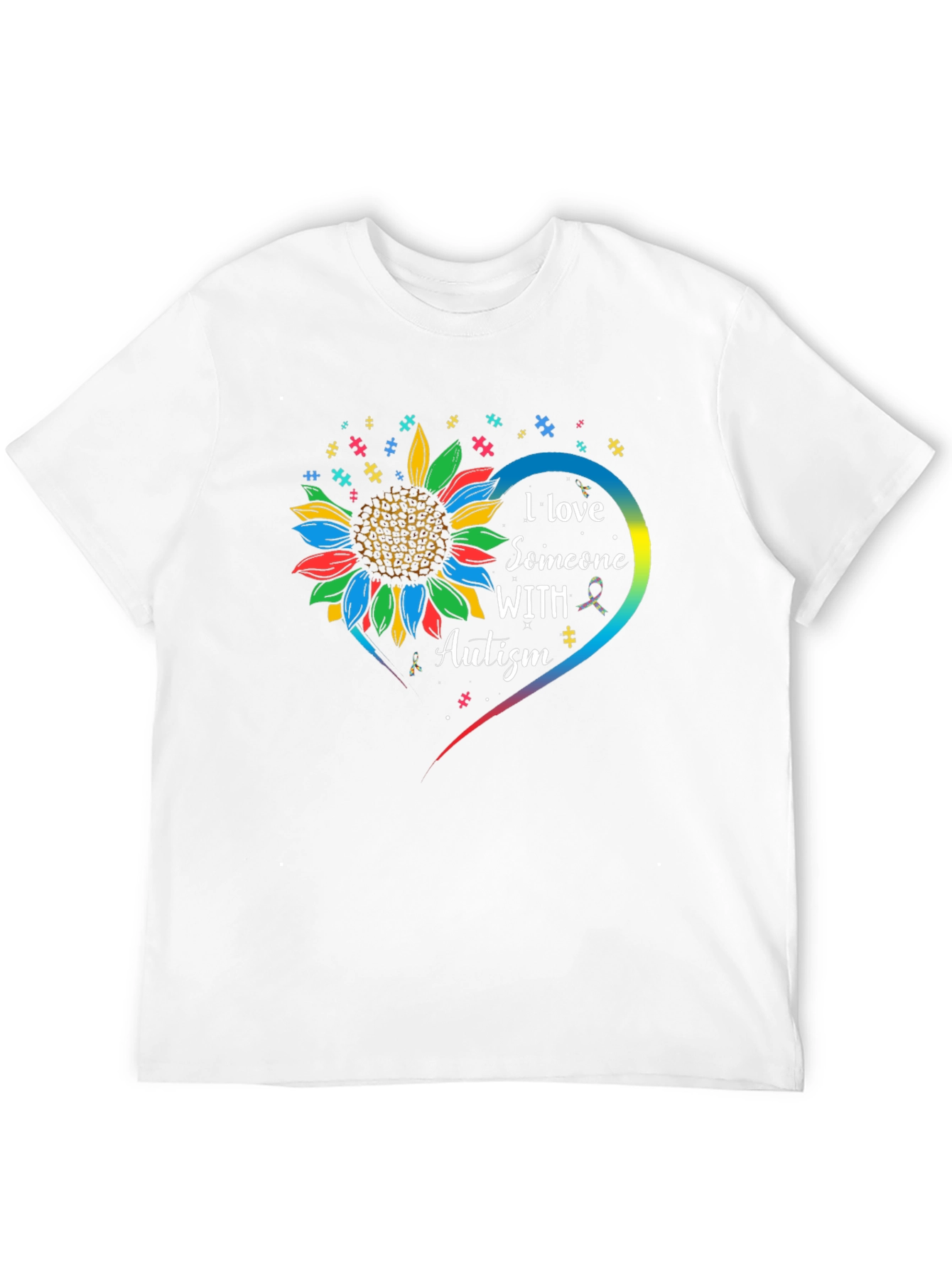 Autism Awareness Sunflower Heart T-Shirt