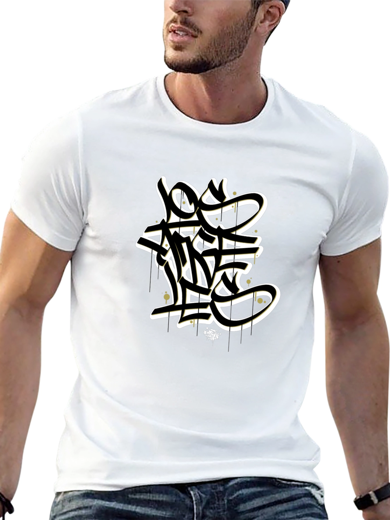 Graffiti Style Black Graphic T-Shirt