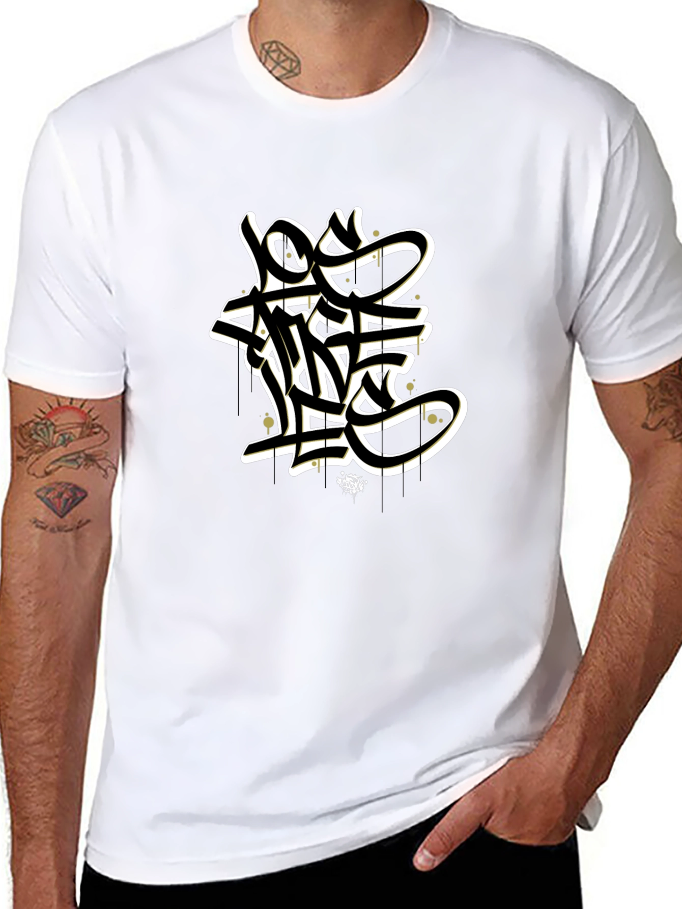 Graffiti Style Black Graphic T-Shirt