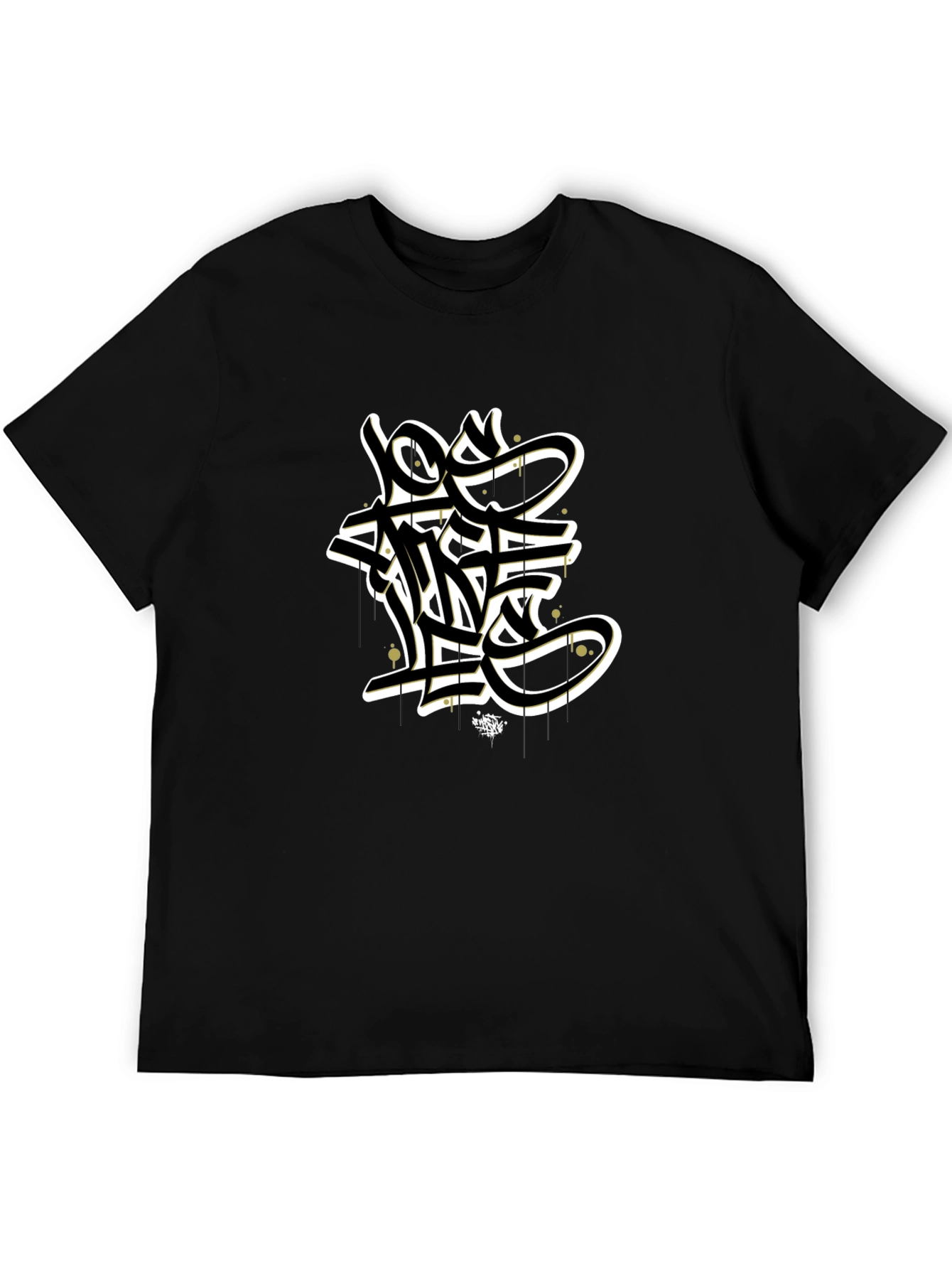 Graffiti Style Black Graphic T-Shirt