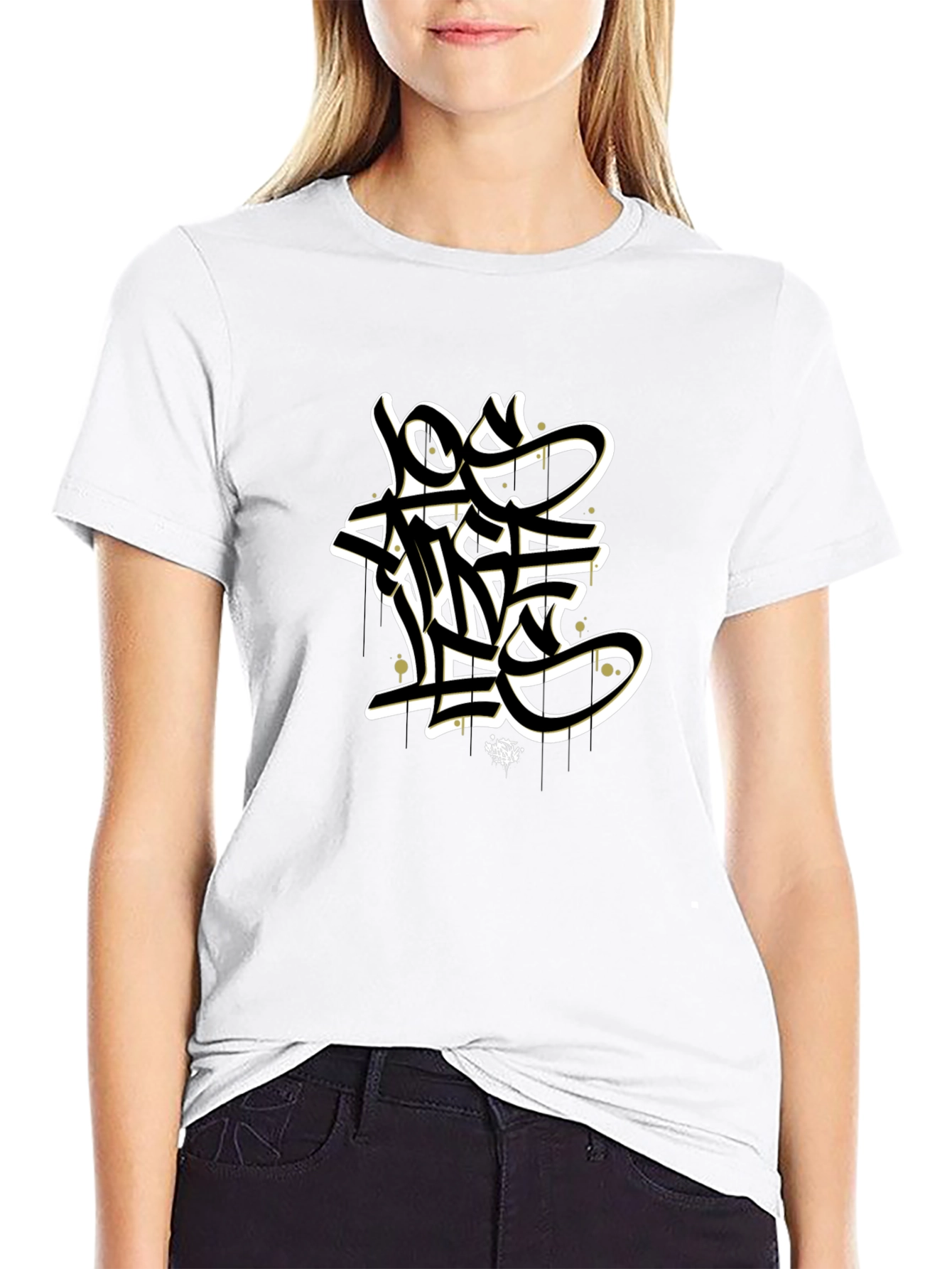 Graffiti Style Black Graphic T-Shirt