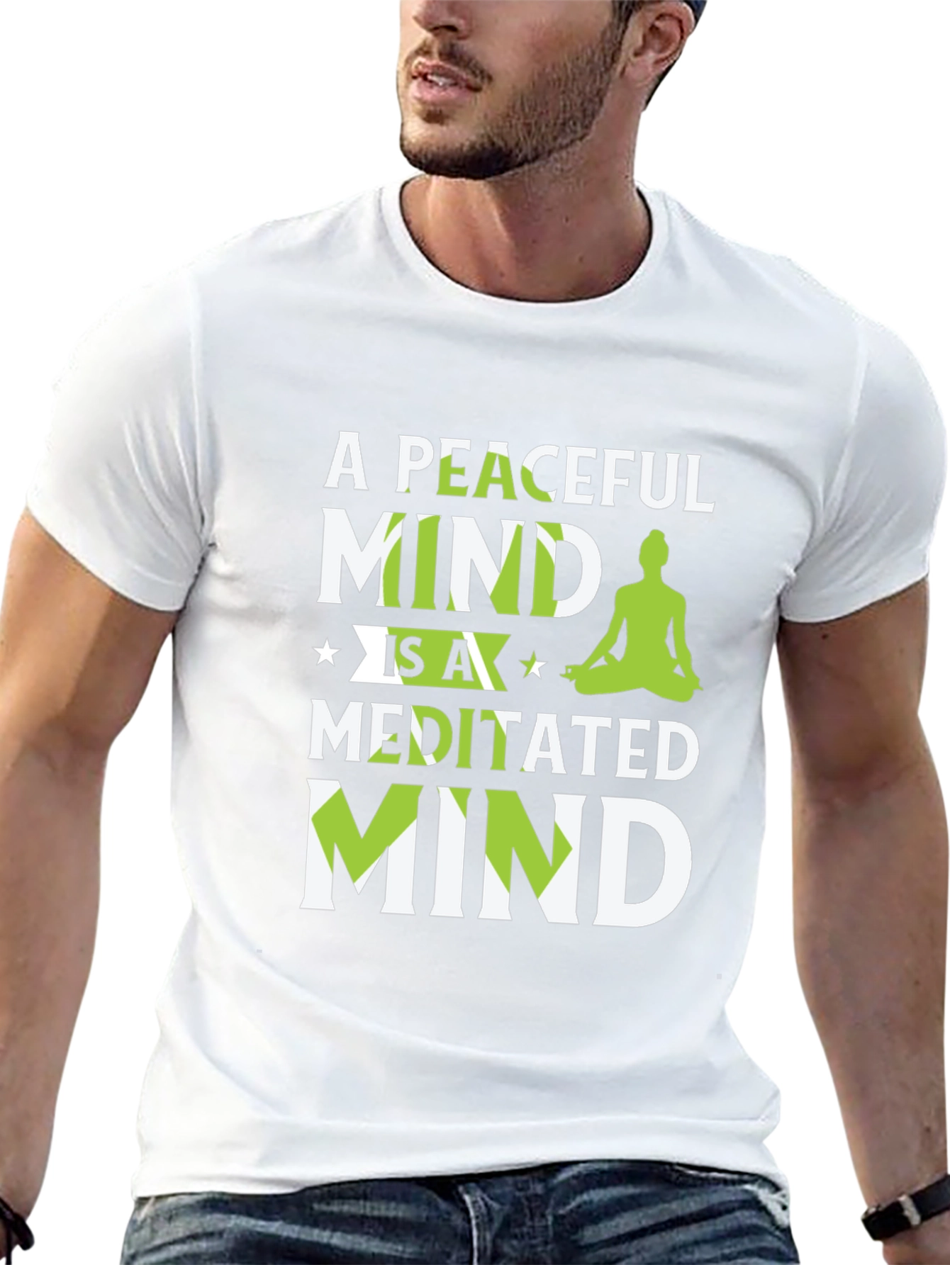Peaceful Meditated Mind Black Graphic T-Shirt