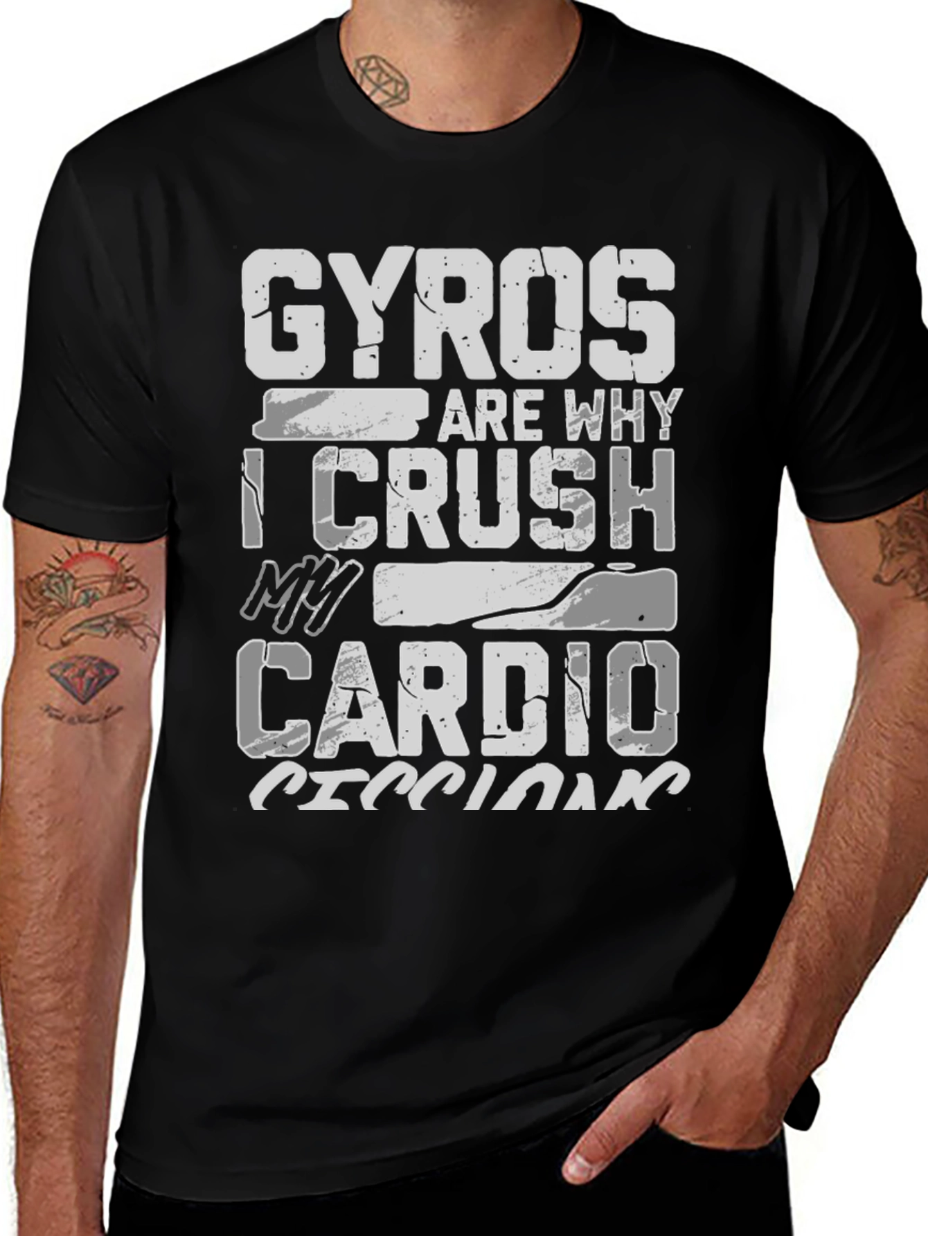 Gyros Cardio T-Shirt Funny Gym Workout Tee