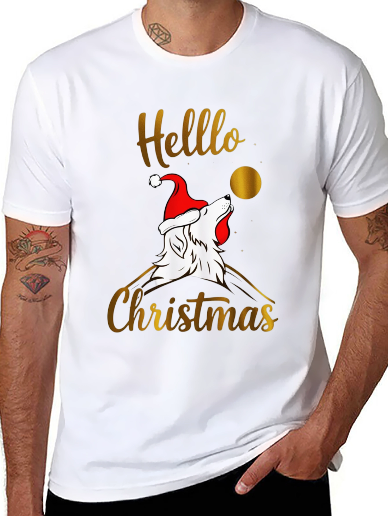 Hello Christmas Wolf T-Shirt