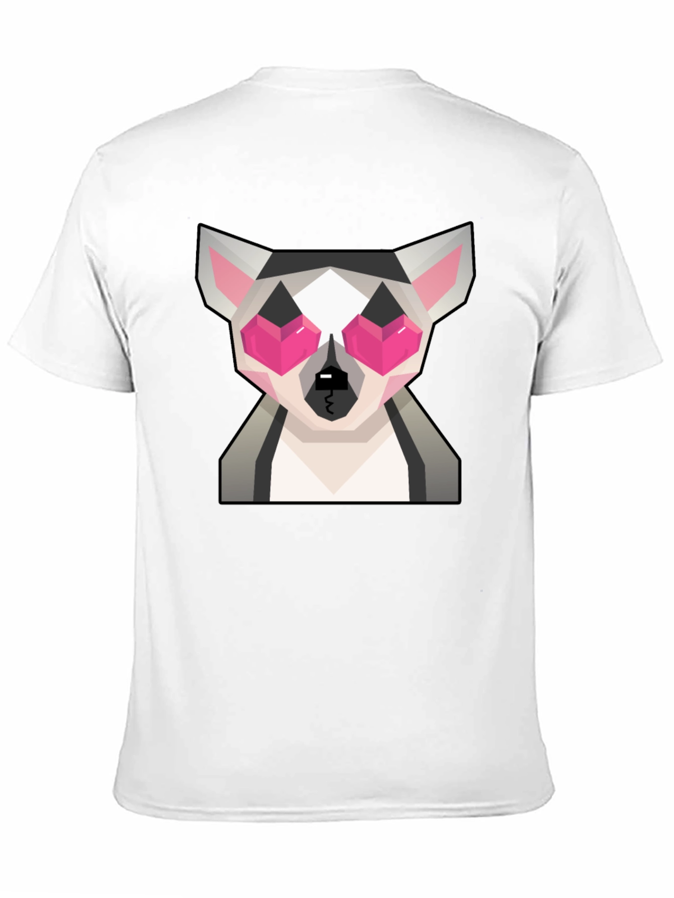 Geometric Lemur Graphic Tee - Quirky Black T-Shirt