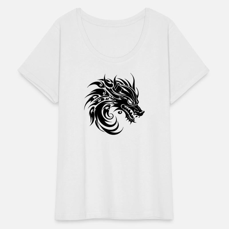 Tattoo Style Roaring Chinese Dragon Head