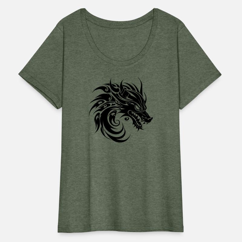 Tattoo Style Roaring Chinese Dragon Head