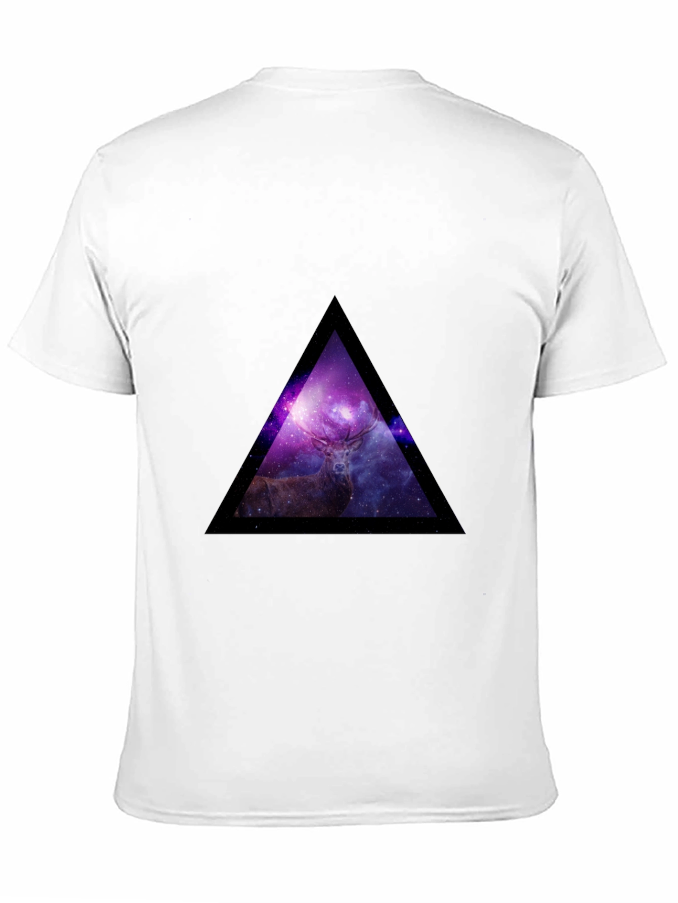 Galaxy Deer Triangle Graphic Tee - Black