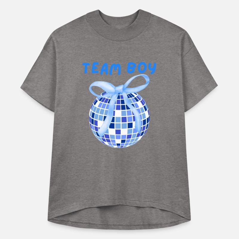 Team Boy Pregnancy Announcement Blue Disco Ball