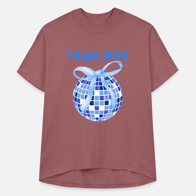Team Boy Pregnancy Announcement Blue Disco Ball