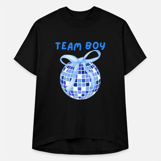Team Boy Pregnancy Announcement Blue Disco Ball