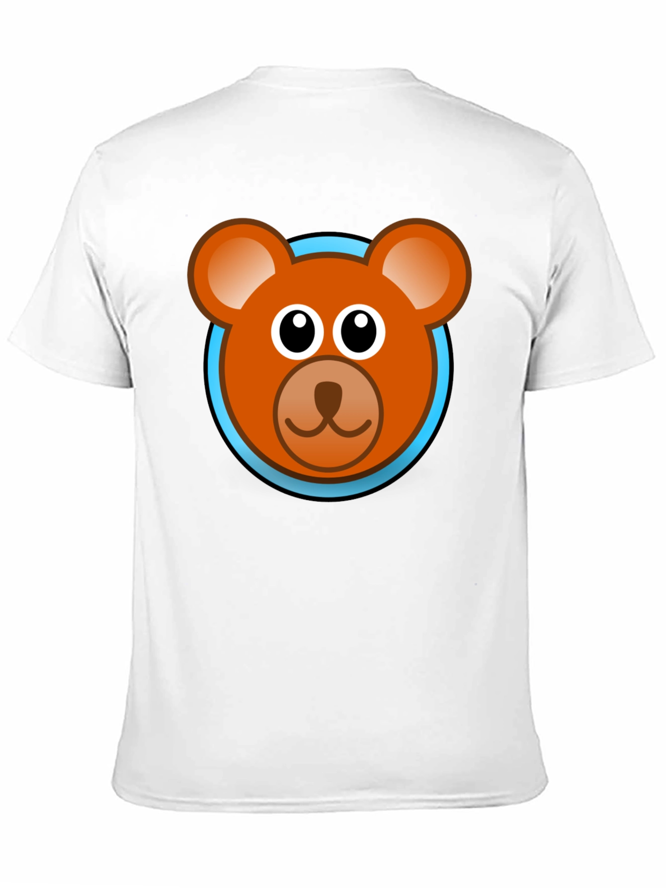 Cartoon Bear Face Graphic Black T-Shirt