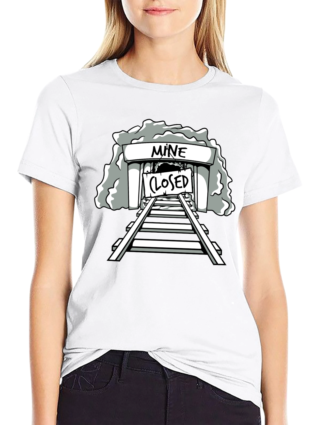 Mine Closed Graphic Tee - Black Cotton T-Shirt