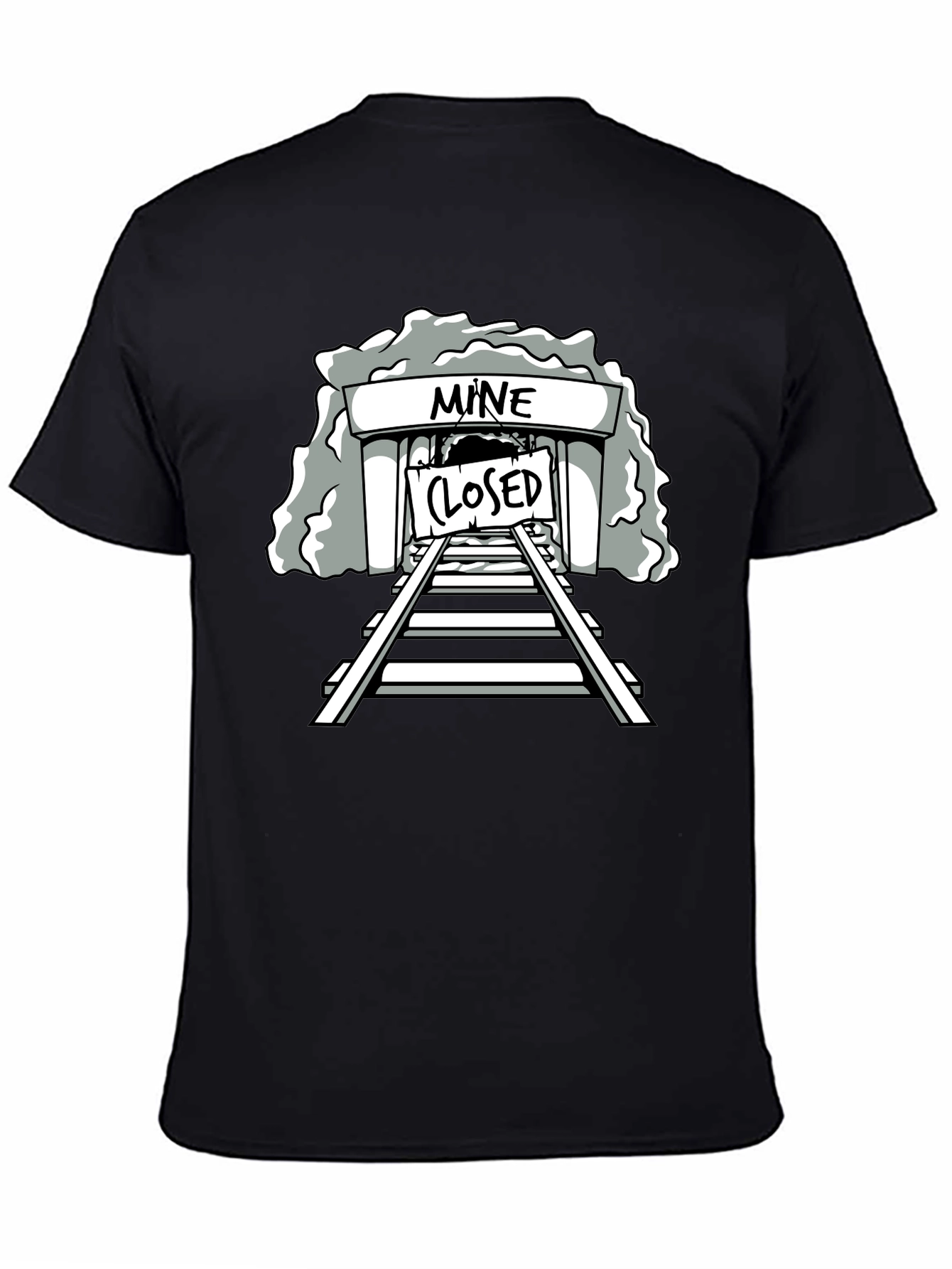Mine Closed Graphic Tee - Black Cotton T-Shirt