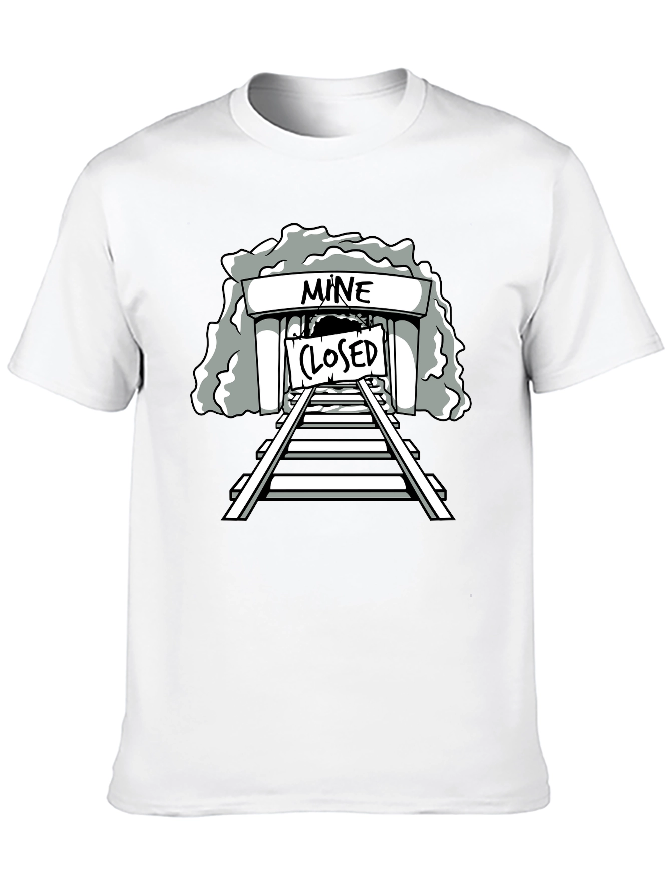 Mine Closed Graphic Tee - Black Cotton T-Shirt