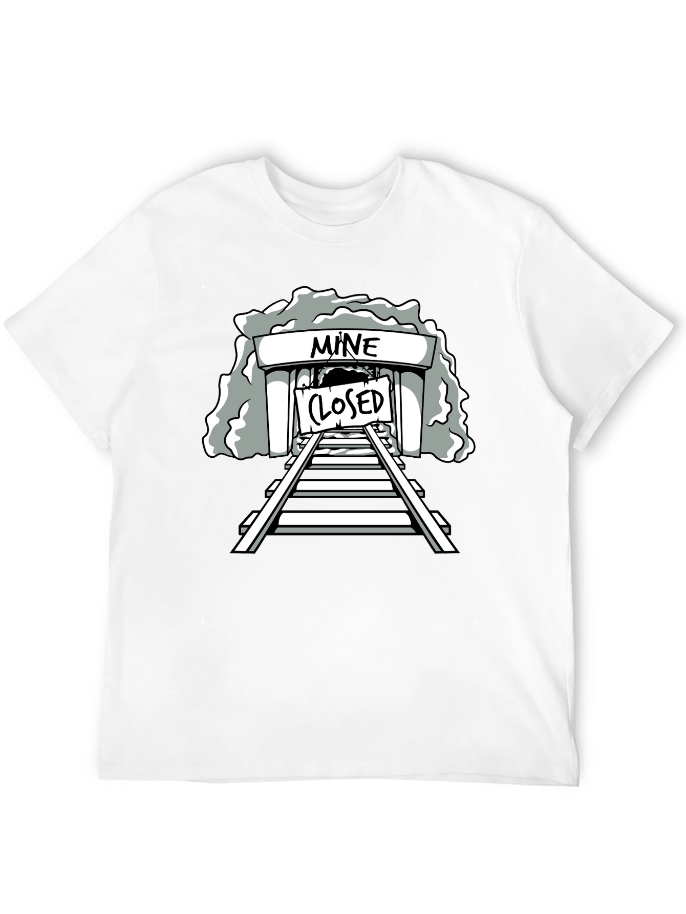 Mine Closed Graphic Tee - Black Cotton T-Shirt