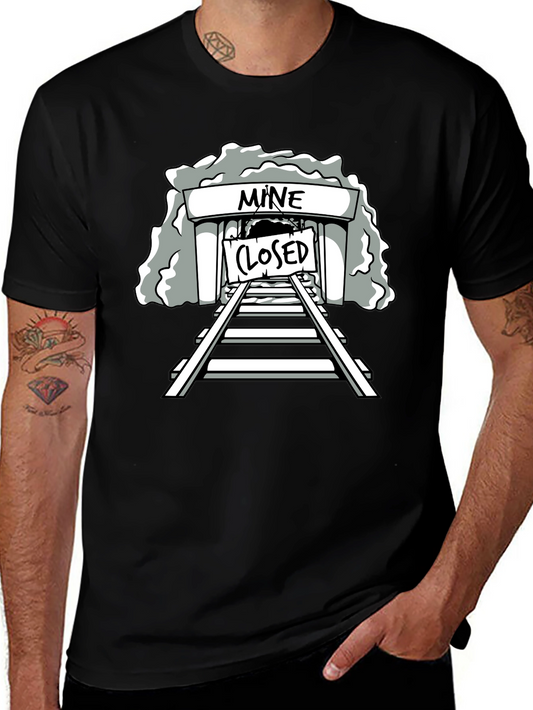 Mine Closed Graphic Tee - Black Cotton T-Shirt
