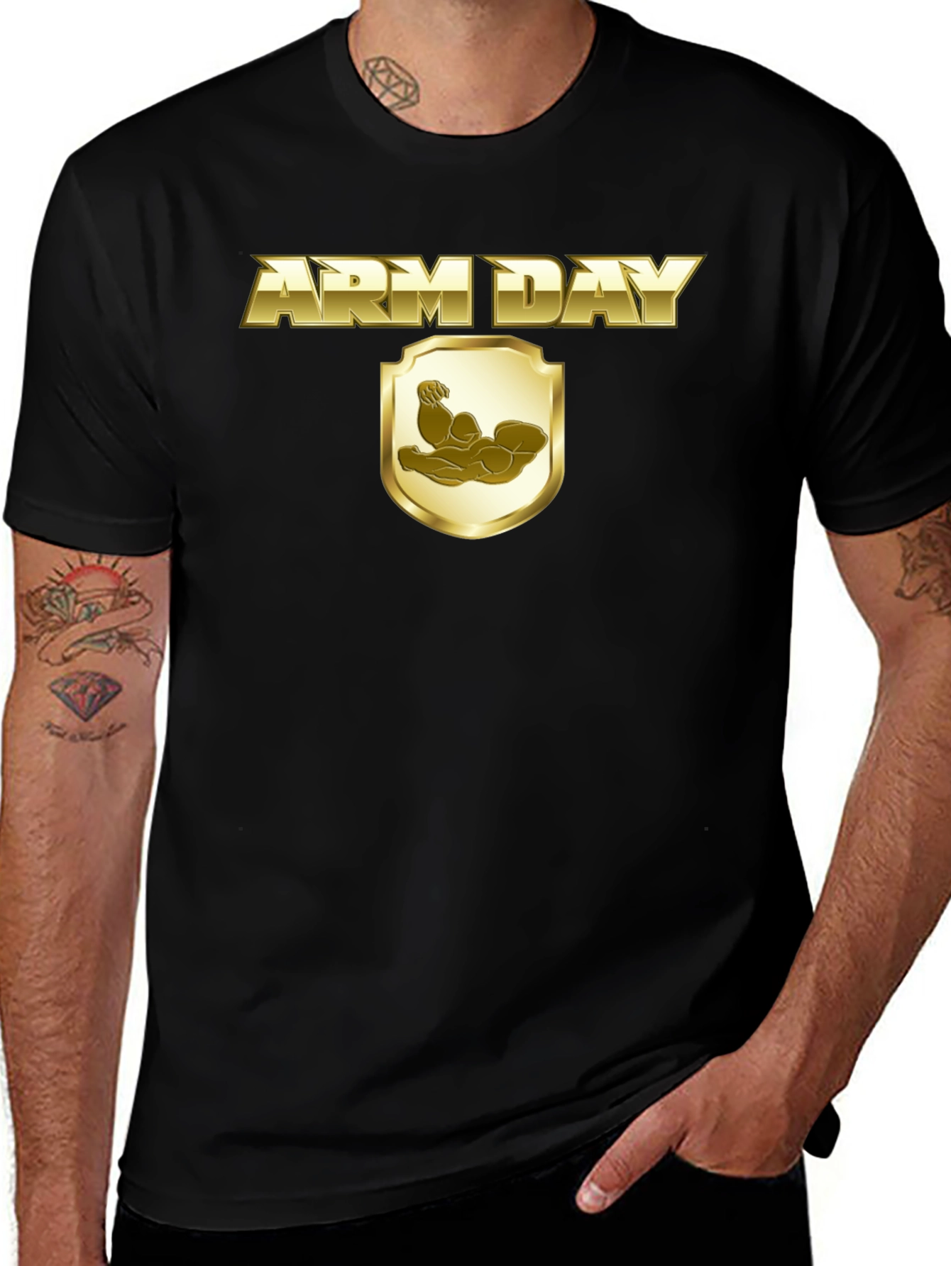 Arm Day T-Shirt - Gold Design