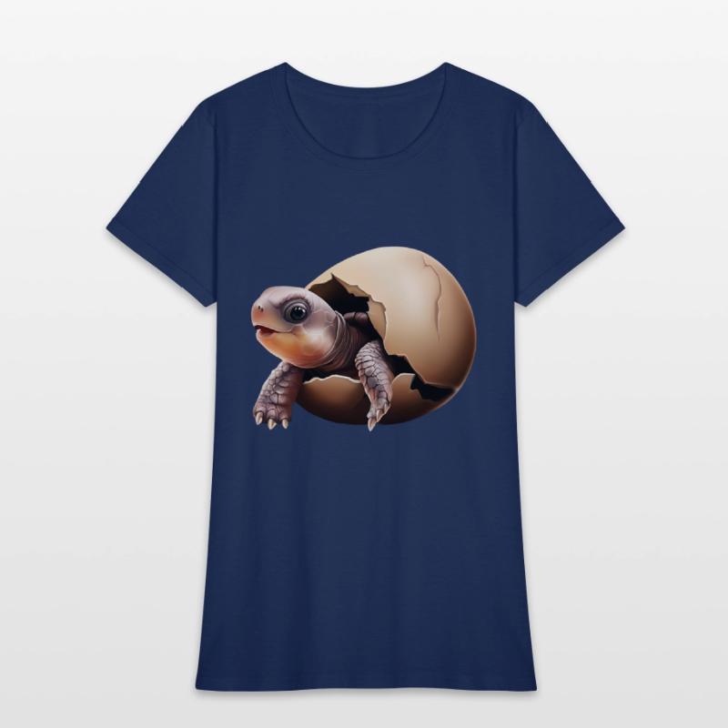 Tortoise hatches from an egg