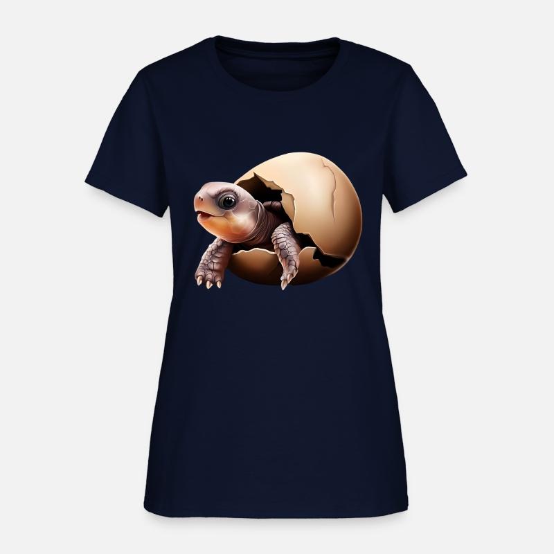 Tortoise hatches from an egg