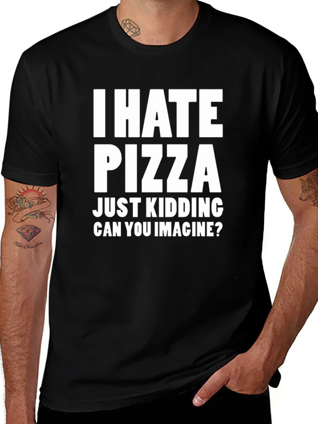 Funny I Hate Pizza Graphic Tee