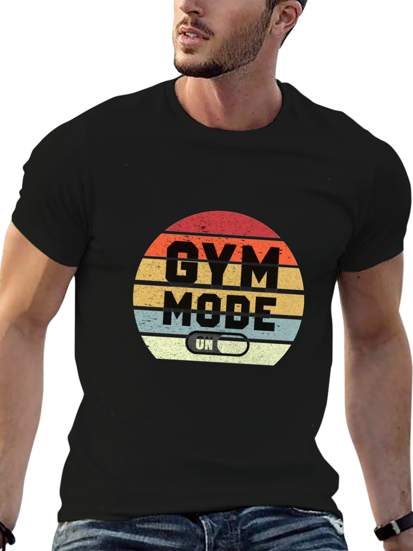 Gym Mode On Black T-Shirt