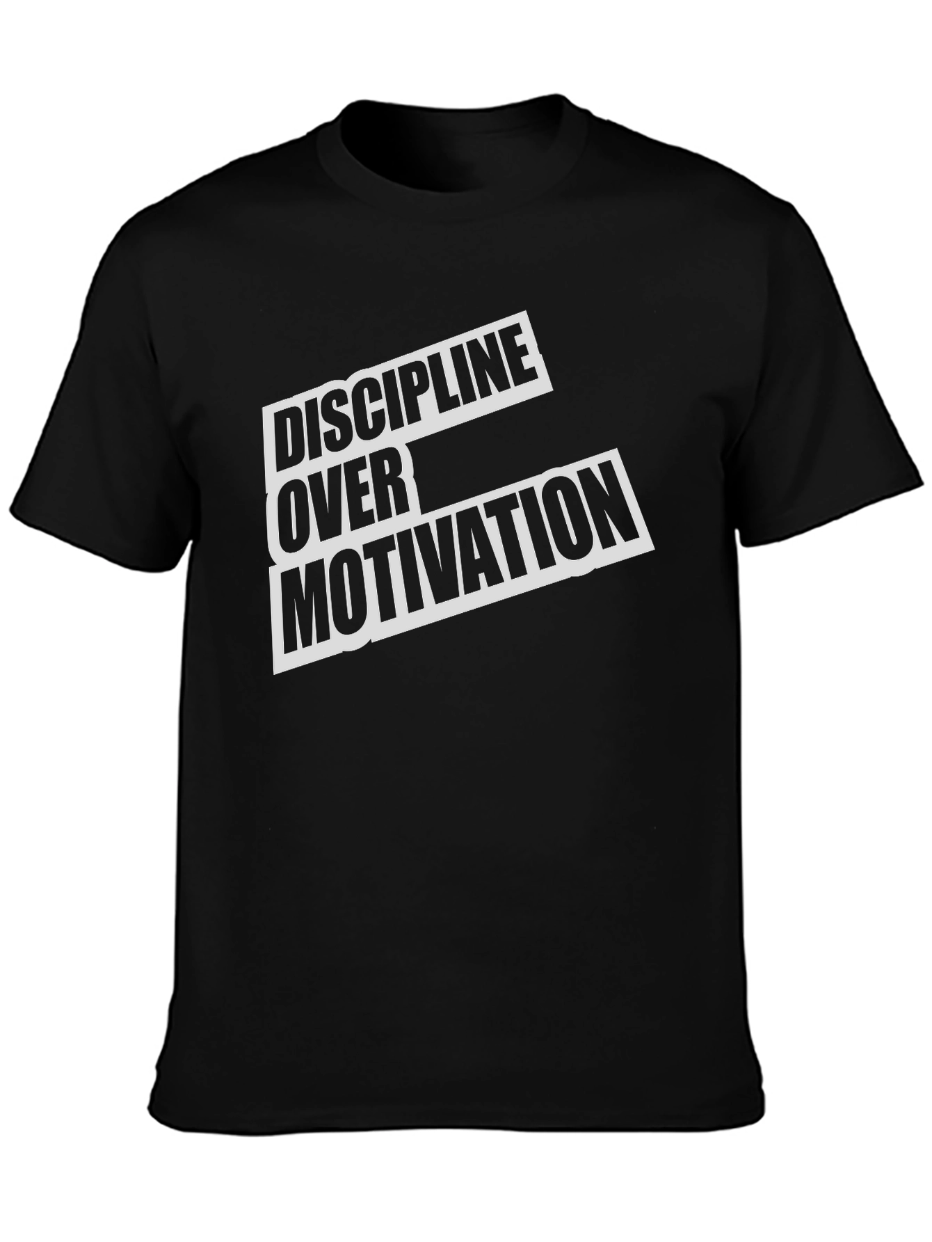 Discipline Over Motivation Black Graphic Tee