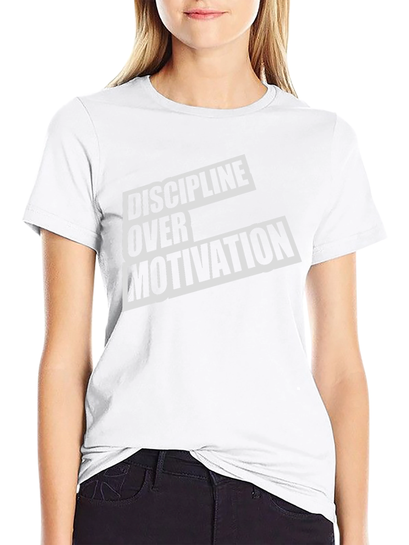 Discipline Over Motivation Black Graphic Tee