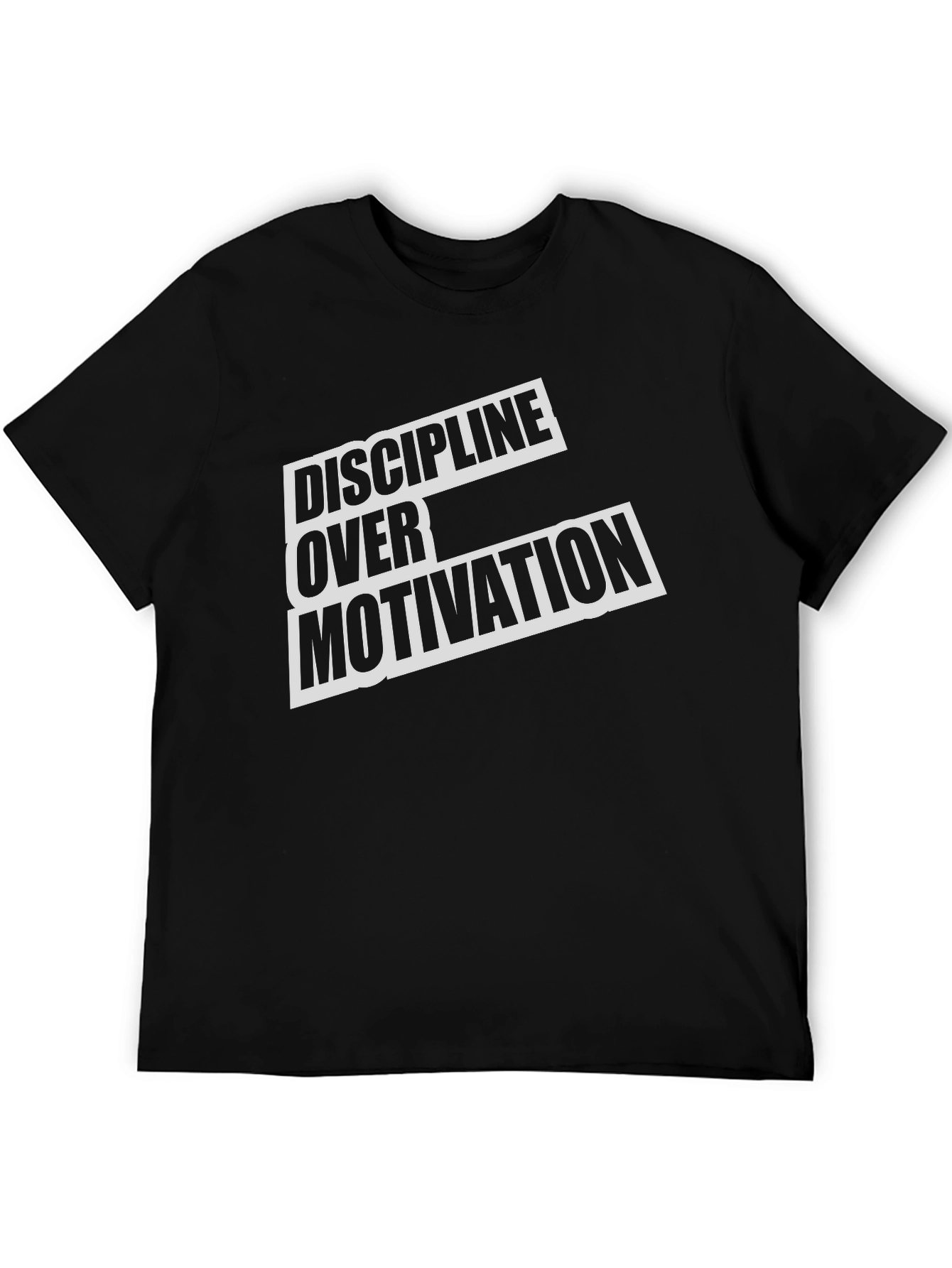 Discipline Over Motivation Black Graphic Tee