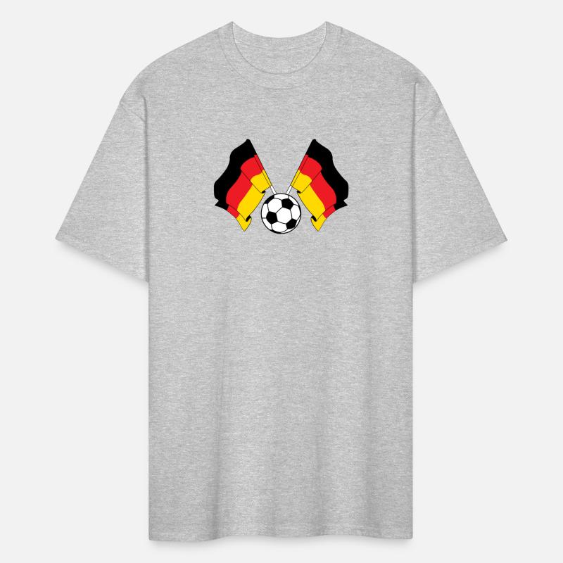 Two German flags crossed with a Germany football