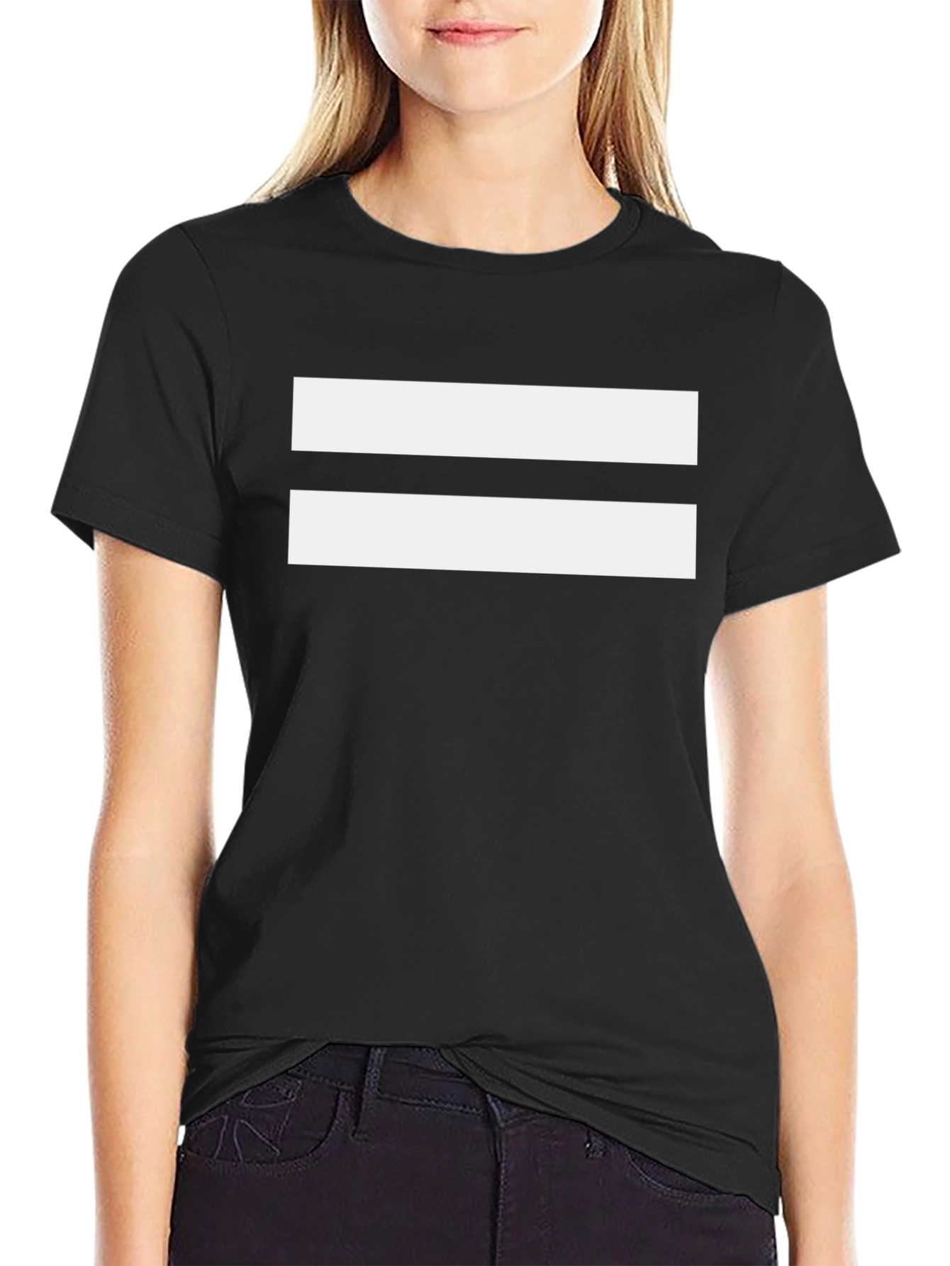 Bold Black T-Shirt with White Equality Symbol